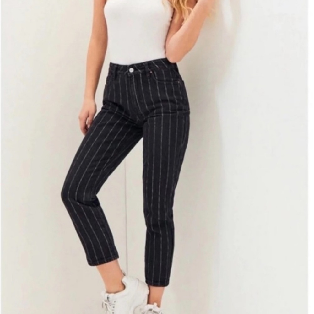 PacSun Pinstripe Ankle Mom Jeans